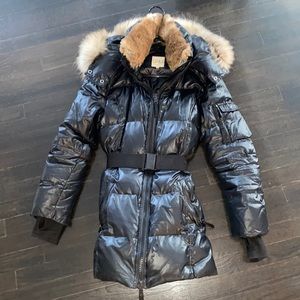 SAM Fox Fur Trim Belted Millennium Parka